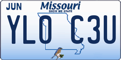 MO license plate YL0C3U