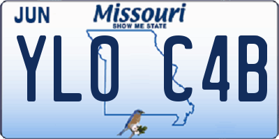 MO license plate YL0C4B