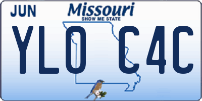 MO license plate YL0C4C