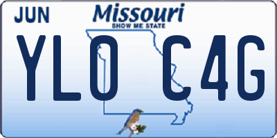 MO license plate YL0C4G