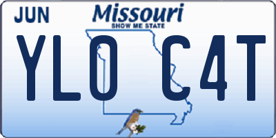 MO license plate YL0C4T