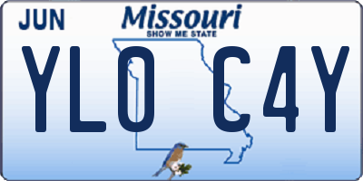MO license plate YL0C4Y