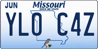 MO license plate YL0C4Z