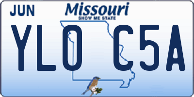 MO license plate YL0C5A