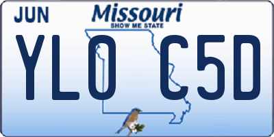 MO license plate YL0C5D
