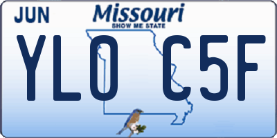 MO license plate YL0C5F