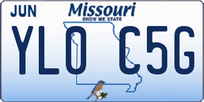MO license plate YL0C5G