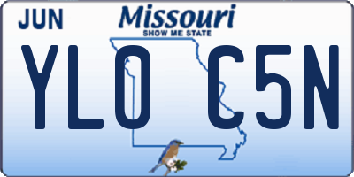 MO license plate YL0C5N