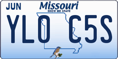 MO license plate YL0C5S