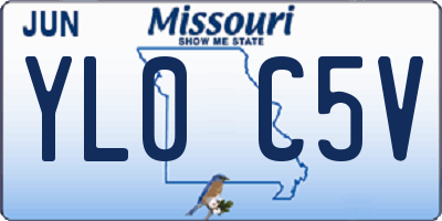 MO license plate YL0C5V