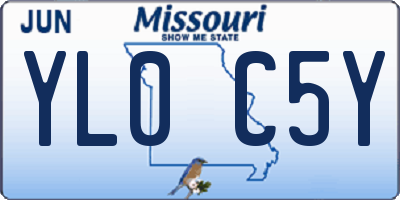 MO license plate YL0C5Y