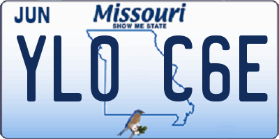 MO license plate YL0C6E