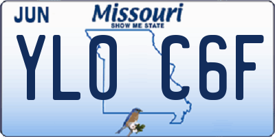 MO license plate YL0C6F