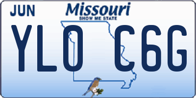 MO license plate YL0C6G