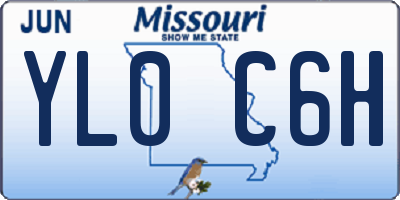 MO license plate YL0C6H