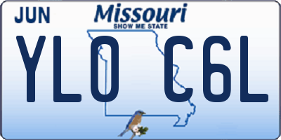 MO license plate YL0C6L