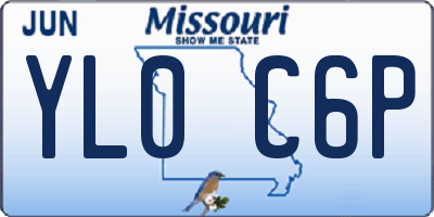 MO license plate YL0C6P