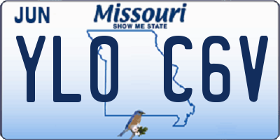 MO license plate YL0C6V