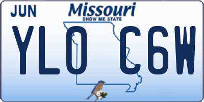 MO license plate YL0C6W