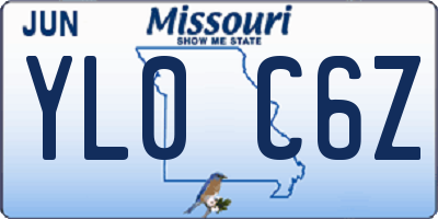 MO license plate YL0C6Z