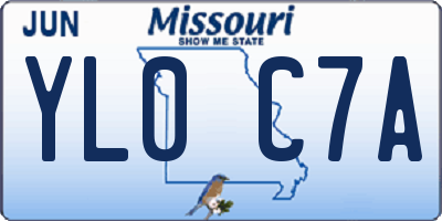 MO license plate YL0C7A