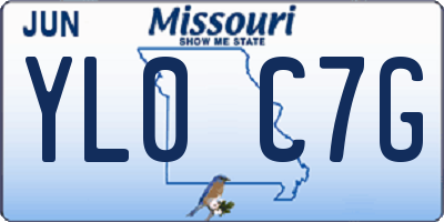MO license plate YL0C7G