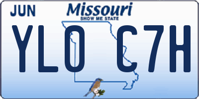 MO license plate YL0C7H
