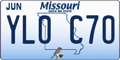 MO license plate YL0C7O