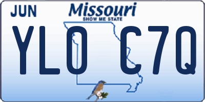 MO license plate YL0C7Q