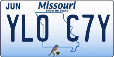 MO license plate YL0C7Y