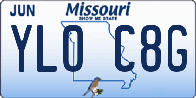 MO license plate YL0C8G