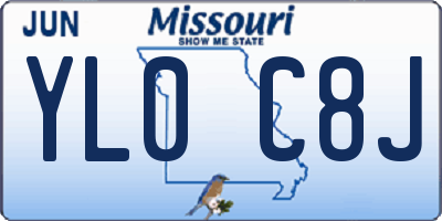 MO license plate YL0C8J