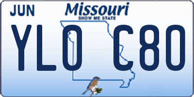 MO license plate YL0C8O