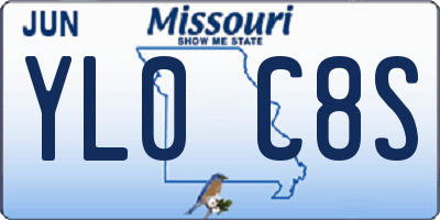MO license plate YL0C8S