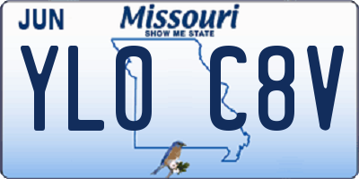 MO license plate YL0C8V