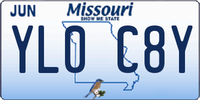 MO license plate YL0C8Y