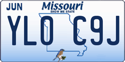 MO license plate YL0C9J