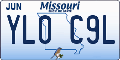 MO license plate YL0C9L