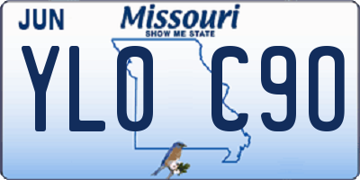 MO license plate YL0C9O
