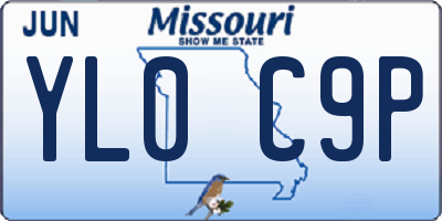 MO license plate YL0C9P