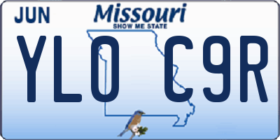MO license plate YL0C9R