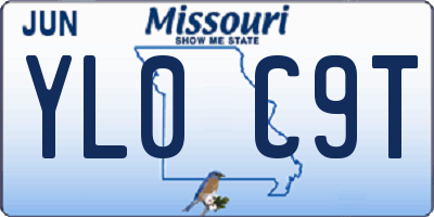MO license plate YL0C9T