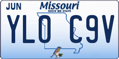 MO license plate YL0C9V