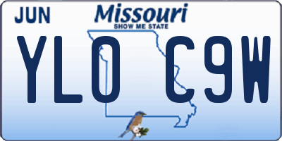 MO license plate YL0C9W