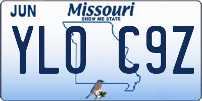 MO license plate YL0C9Z