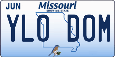 MO license plate YL0D0M