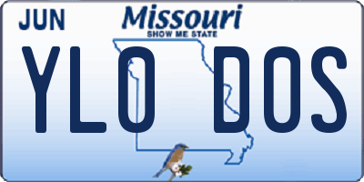 MO license plate YL0D0S