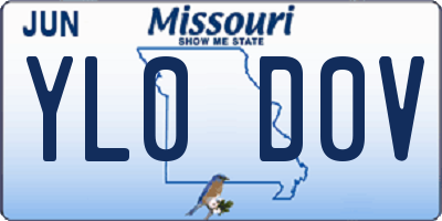 MO license plate YL0D0V