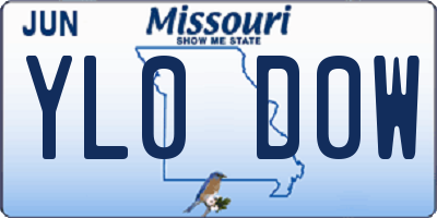 MO license plate YL0D0W