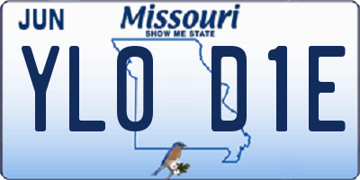 MO license plate YL0D1E
